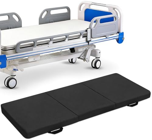 JZHLLA Foldable Fall Protection Mat for Elderly Blue Waterproof Non Slip Floor Mats with High-Resilience Foam 72 * 24 * 2 Inch Bedside Floor Mats for Elderly, Handicap, Senior(Black)