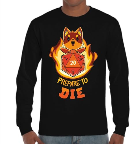 the Fan Tee Camiseta de Adulto de Manga Larga de Hombre Juegos de Mesa rol Geek Dados & Dragones Frikis Fantasía 036 S