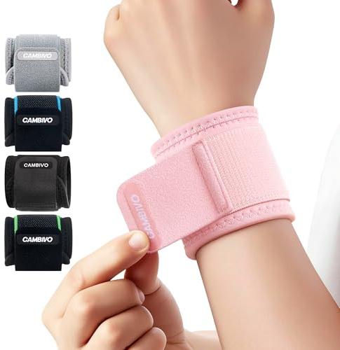 CAMBIVO Polsiere Palestra Regolabile 2 Pezzi, Fasce per Stabilità del Polso, Polsini per Allenamento con Pesi, Wrist Wraps per Sollevamento Pesi, Fitness, Powerlifting, Bodybuilding, Rosa