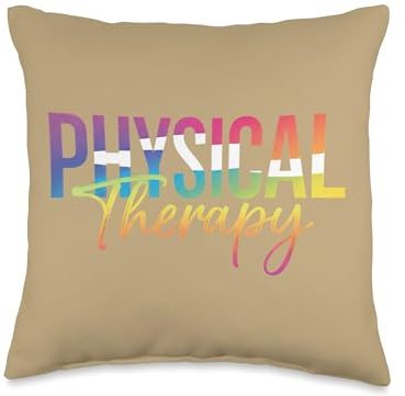 Physical Therapy Colorful Gradient Text Physical Therapist Throw Pillow