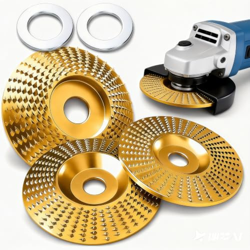 HUQINXIN 3 pièces meule en bois, disque de meulage en bois, diamètre intérieur 22 mm pour Meuleuse D'angle, Meule en Carbure de Tungstène pour la Coupe, le Façonnage