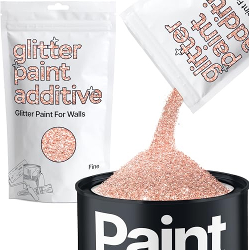 Hemway Rose Gold Glitter Paint Additive Fine 100g for Adding Sparkle | for Paints & Varnish | Paint Walls Sparkly Add to Emulsion, Acrylic or Lacquer Indoor