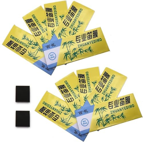 Jiayouy Lot de 10 membranes de flûte en bambou pour flûte, accessoire d'instruments à vent, matériau naturel, professionnel, colle solide, couleur naturelle