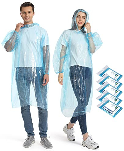 Opret 5/10/20 stycken genomskinlig regnponcho för kvinnor och män