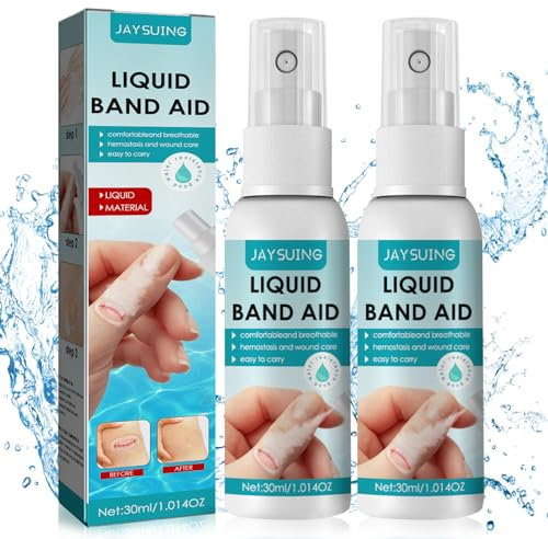2pcs Liquid Plaster, New Skin Liquid Plaster, Waterproof Liquids Bandage, Transparent Waterproof Spray Wound Stick Protective, No Pain,Dry Cracked Skin(30ml * 2)