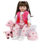 JIEBOTE Poupées Reborn 24 pouces 60 cm Poupée Reborn Fille Souple Silicone Vinyle Bébé Poupée Jouet Bébé Fille Regarde Réel Fait à La Main