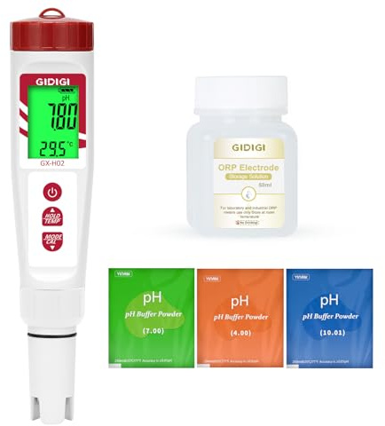 Vatten vätetestare, GIDIGI pH-mätare, pH/ORP/H2/Temp digital vattenkvalitetsmätare med ATC, ORP-testare, vätetestare med hög precision för hydroponics dricksvatten