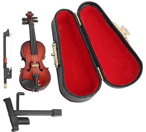 Mini Träfiolmodell, Utsökt Musikinstrument Dekorativ Present Lämplig för Hemmakontor