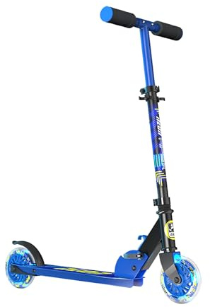 Yvolution Neon Apex - Patinete de 2 ruedas para niños, ruedas de 100 mm, manillar ajustable, color azul