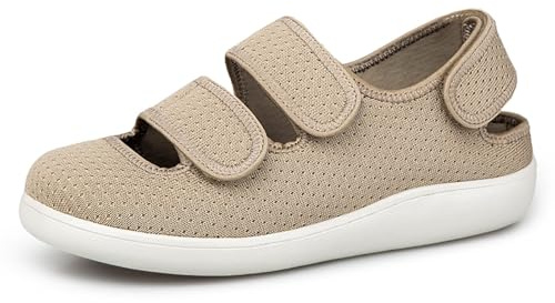 Hsyooes Zapatos Diabéticos Mujer Sandalias Extra Anchas Hombre,Marrón,40EU