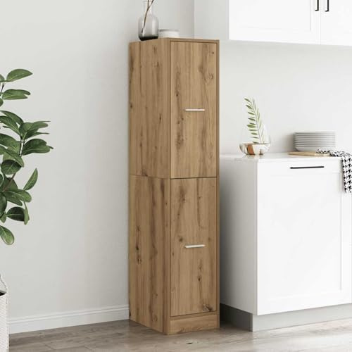 Homgoday Armario farmacéutico Artisian de roble con 4 cajones, 30 x 41 x 144,5 cm, decorativo y práctico para el hogar y la oficina Model855177