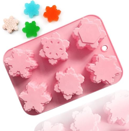 YUVKIN Moules en Silicone pour Savon, Chocolat et Créations DIY - Thème Flocon de Neige et Noël