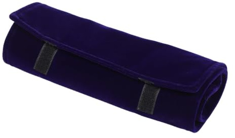 HEALANAN Estuche Enrollable de Terciopelo Azul y Cierre Seguro Adecuado para Viaje Organizador Joyas Diseño Compacto y Almacenamiento Diario de Collares y Relojes
