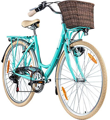 Galano 28 Zoll Valencia 6 Gang Citybike Stadt Fahrrad Damenrad Damenfahrrad, Rahmengrösse:19 Zoll, Farbe:türkis