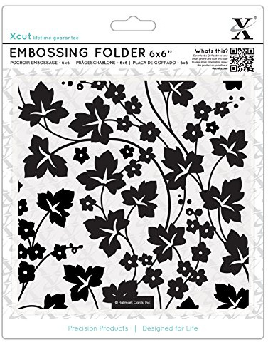 Xcut 6x6 Flowers & Ivy Embossing Folder, DIY Arts & Craft Accessories, Card Making Supplies, Embossing Decoration, Scoring Supplies & Crafting Tool Accessories, Scrapbooking, Embossing Ink Pads