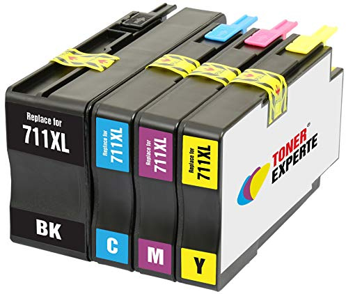 TONER EXPERTE® 4 XL Druckerpatronen kompatibel für 711 711XL DesignJet T520 T120 CZ129A CZ130A CZ131A CZ132A | hohe Kapazität