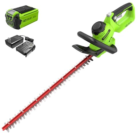 Greenworks 40V 24 Cordless Hedge Trimmer (1 Cutting Capacity), 2.0Ah USB Battery and Charger Included