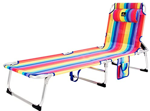 CREVICOSTA QUALITY MARK MARCAS DE CALIDAD - Aquarius 2012 - Tumbona de Playa Plegable, reclinable y de 4 Posiciones (Orgullo)