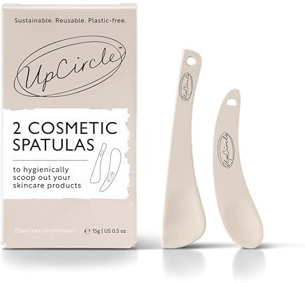 UpCircle Cosmetic Spatulas - Keep Skincare Products Clean + Water-Free - Sanitary, Safe, Plastic-Free Washable + Reusable - 2 Pieces