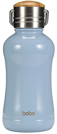 YOHKOH Mini borraccia termica con coperchio in bambù, piccola borraccia termica sottovuoto da 250 ml, per donne e bambini, per bevande calde per 12 ore e 24 ore, in acciaio inox, a prova di perdite,