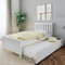 Max and Lily Single Bed, Wood Bed Frame with Headboard For Kids with Trundle, Slatted, White