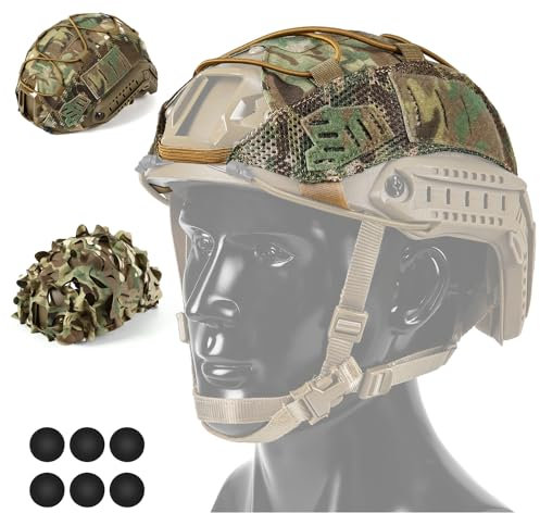 VOTAGOO GEAR Taktischer Helmüberzug für Fast-Helm in Größe M/L oder XL, Militärausrüstung, Combat Fast-Helmüberzug für Paintball, Jagd, Schießen (CP, XL)