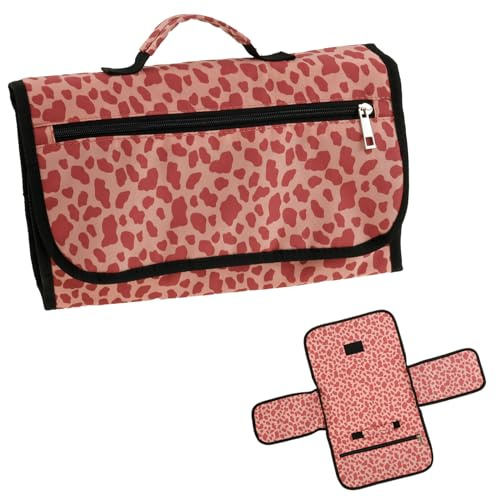 Skötunderlag på vägen skötunderlag på vägen stor bekväm kudde för ditt barns huvud omslagsarrangör på väg blöjväska med skötmatta (rosa leopardmönster)