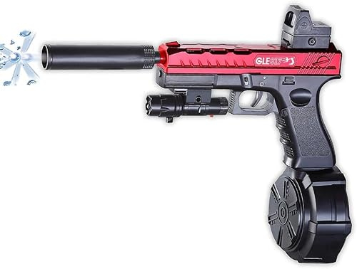 Gel Gun Blaster, Pistolet a Bille Automatique avec 30000 Munitions, Pistolet Jouet Électrique Activités de Plein Air Jeu d'équipe de Tir pour 12+ Adultes Adolescents (Rouge)