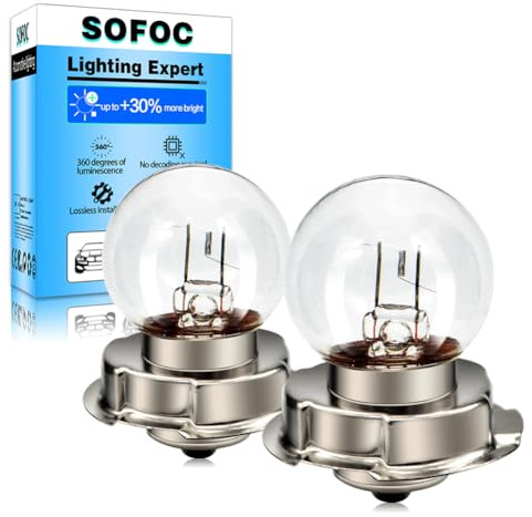 SOFOC P26S - Faros de luz de giro DRL (luz de freno/posición para coche/motocicleta, 12 V, 15 W, blanco cálido, 2 unidades