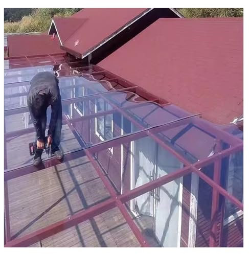 AFGZQ Plaques Polycarbonate Transparent Panneaux D'éclairage Naturel Toits Serres, for Serres, Abris, Carports, Facile À Couper Et À Plier(4 x 3.3ft)
