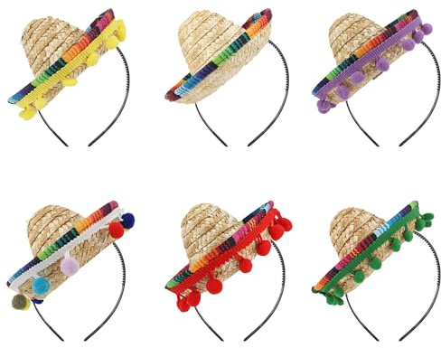 MEKOTRIN Sombrero de Fiesta, Diadema, Banda para el Pelo de Vacaciones, Sombrero Decorativo, Aro para el Pelo para Adultos, Niños, Mascotas (6 Piezas)