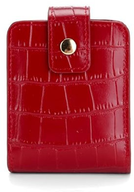 Leather Lipstick Case, case with Mirror, Leather Lipstick Holder Box Jewelry Organiser, Mirror Protection BoxButton, Closure Prevents Item Loss, for Lipsticks, Lip Glazes, Powder(Burgundy)