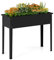 TANGZON Raised Garden Bed with Metal Legs, Elevated Planter Box Stand with Drainage Hole, Outdoor Rectangular Gardening Container for Growing Herb Vegetable Flower (100 x 40 x 80 cm)