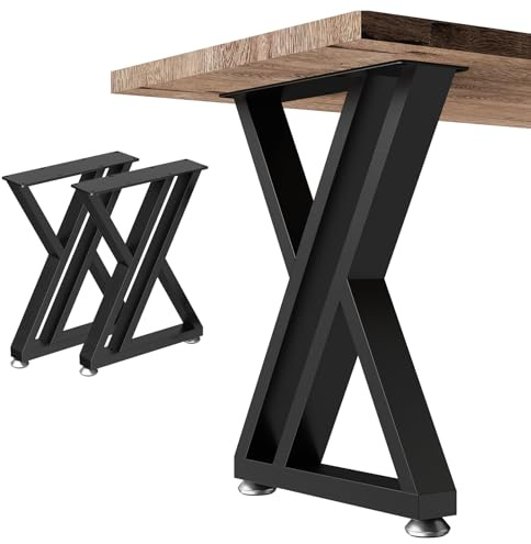 OUTBROS 2 Stück Tischbeine Metall Schwarz Y Form Tischgestell Outdoor DIY Möbelfüße Bis 300kg für Couchtisch Sitzbank Schreibtisch Esstisch B30 x H41.5 cm, SZT01-Y