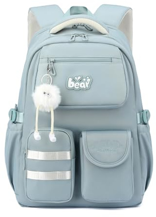 Amythe Mochila Escolar para Niñas Adolescentes, Mochila Colegio Chicas Impermeable Ergónomica, Mochilas Escolares Casual para Portátil 15.6, Apta para Carro, 10-18 Años -Azul
