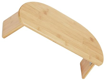 Hemobllo Bamboo Folding Stool Bench Portable Non-slip Bamboo Bench and Zen Practice, Compact Lightweight Stool for Adults and Home Exercise