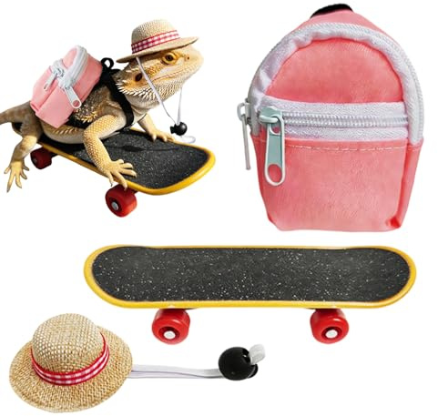 Dragon Barbu Chapeau Réglable Fournitures Pour Reptiles | Set De Reptiles Avec Sac À Dos Dragon Barbu Pour Amphibiens Hamster Petits Animaux Habitat Cage Terrarium Cosplay