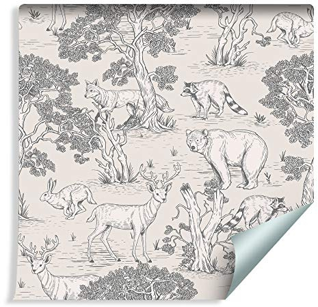 Muralo Tapet för barn – skogsdjur fleece djur kreativ – 713109874
