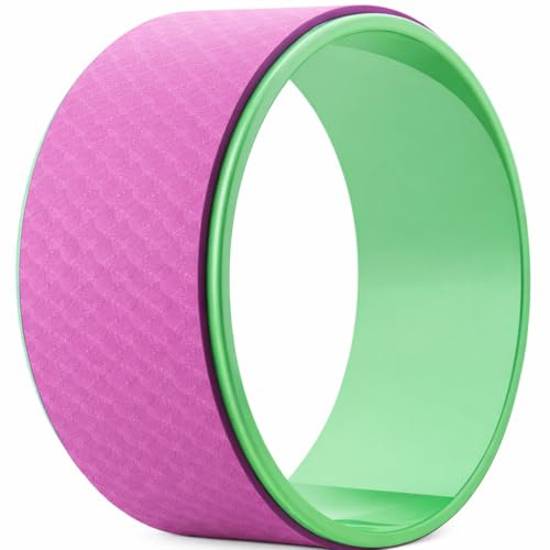 FSYC068R Body Dharma Yoga Wheel | Cerchio Roller Anello per allenamento Pilates Fitness Workout Gym Ginnastica | superficie antiscivolo (Rosa)