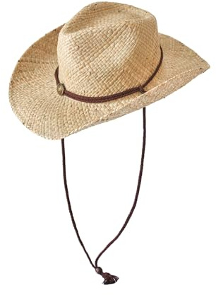 Carnavalife Cappello da Cowboy da Cowboy in Paglia Naturale, con Fascia in Stoffa, Taglia Unica Unisex Uomo Donna per L'Estate