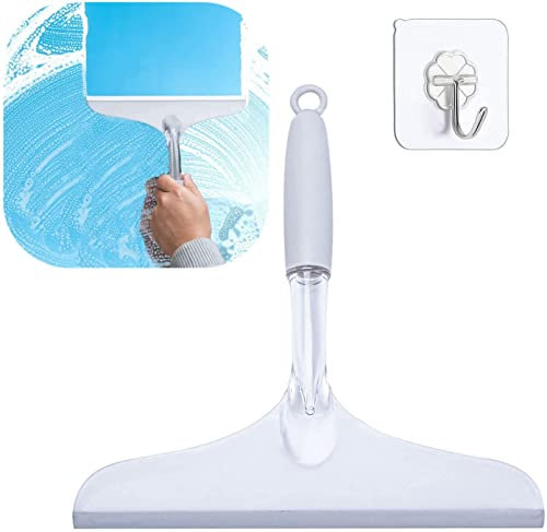 Shower Door Squeegee for Bathroom Shower Glass Doors, Silicone/Rubber Window Cleaner Squeegee, Plastic Car Windshield Cleaning Squeegee