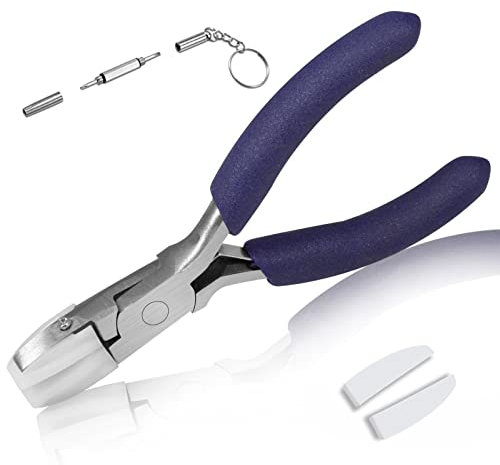 SPEEDWOX 8,9 cm Flachzange, Nylon-Backenzange mit einem Paar Ersatz-Nylonbacken und einem Schraubendreher, Drahtwickelwerkzeug, Schmuckherstellungswerkzeug, Mini-Drahtglätter, Drahtbiegevorrichtung
