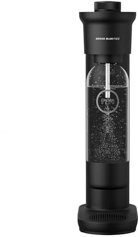GROHE Blue Fizz Water Carbonator with One-Push Carbonization, CO₂ Not Included, Water Bottle 850ml BPA-Free, Stainless Steel Injection Nozzle, Black, 31943K00