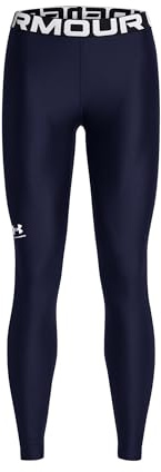 Under Armour Donna Heat Gear Legging, Leggins Sportivi traspirantu e ad Asciugatura Rapida, Pantaloni Palestra con Tessuto Elasticizzato in 4 direzioni,Midnight Navy/White,LG