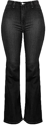 Jeans Flare Vintage Mujer Talla Grande - Pantalones Acampanados de Mezclilla Bootcut Oversized Y2K Aspecto Vaquero Hip Hop Joggers Cintura Alta