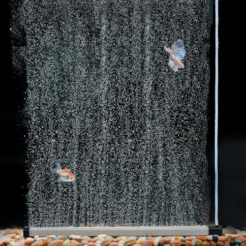 hygger Aquarium Bubble Strip, Nano Air Bubble Curtain Wall Aquarium Air Stone Kit, Quiet High Dissolved Oxygen Diffuser Fish Tank Bubbler Decorations for Freshwater Saltwater (13.8 Inch)