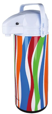 EUROHOME Airpot Isolierkanne 1,9L – Thermoskanne mit Pumpfunktion & Glaseinsatz für langanhaltende Wärme