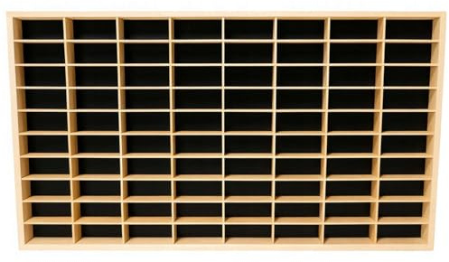 Art Twist Home Modellbilsmonter | Hot Wheels Förvaring Med 80 Fack | Hängande Samlarmonter 40 cm X 78 cm X 4 cm | Trämonter För Väggdekoration Och Organisering (Svart)