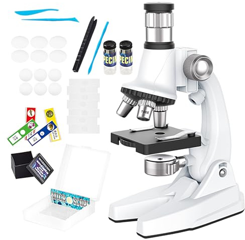 Juego De Microscopio para Estudiantes | con Láminas Preparadas - Juego De Microscopio Principiante para Niños,para Chicos Chicas Estudiantes Científicos Aficionados Entusiastas Laboratorio De Escuela