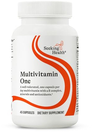 Seeking Health Multivitamin One - Supplement with Zinc, Vitamin B12, & Vitamin A - Magnesium-Free Formula - Multivitamin Supports Methylation & Healthy Aging - 45 Capsules